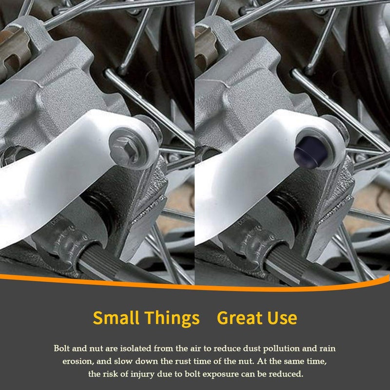 Rustark 160 Pcs Bolt Covers Screw Caps Assortment Kit M4 M5 M6 M8 M10 M12 Plastic Black Fitting Caps Nylon Insert Locknut for Matching Screws or Bolts with Storage Box - Image 5